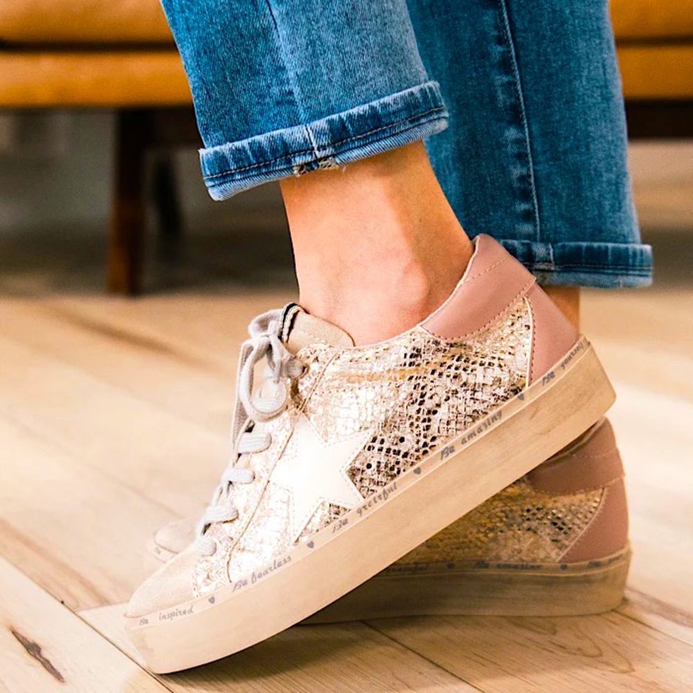 SHUSHOP Gold Snake REBA Star Sneaker NIB Free People